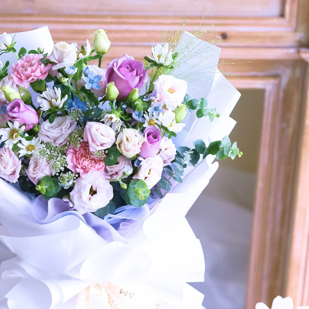 Fairy Floss Purple Roses Hand Bouquet image 12