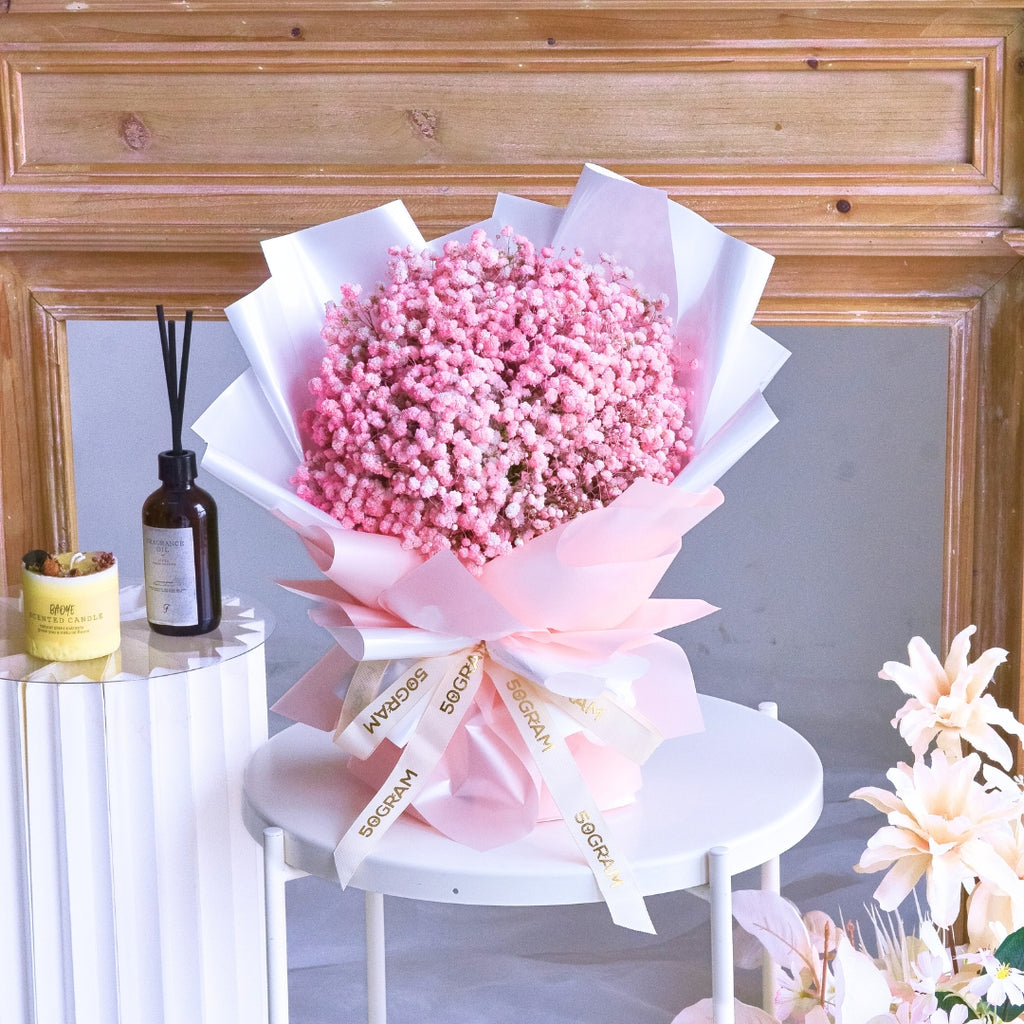 Baby Pink Baby Breath Hand Bouquet image 3