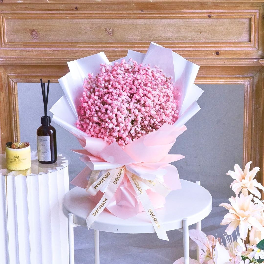 Baby Pink Baby Breath Hand Bouquet image 3