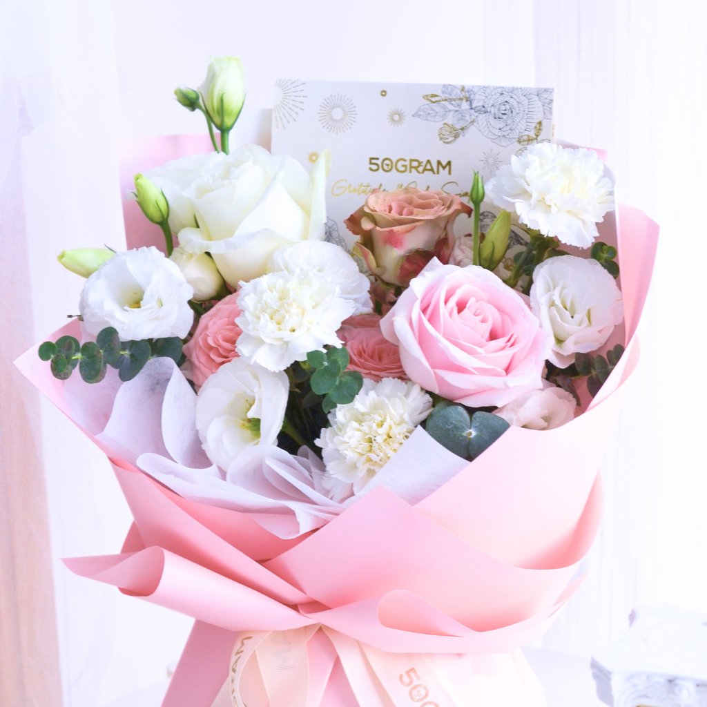 Love Bonds Pink Roses Hand Bouquet image 12