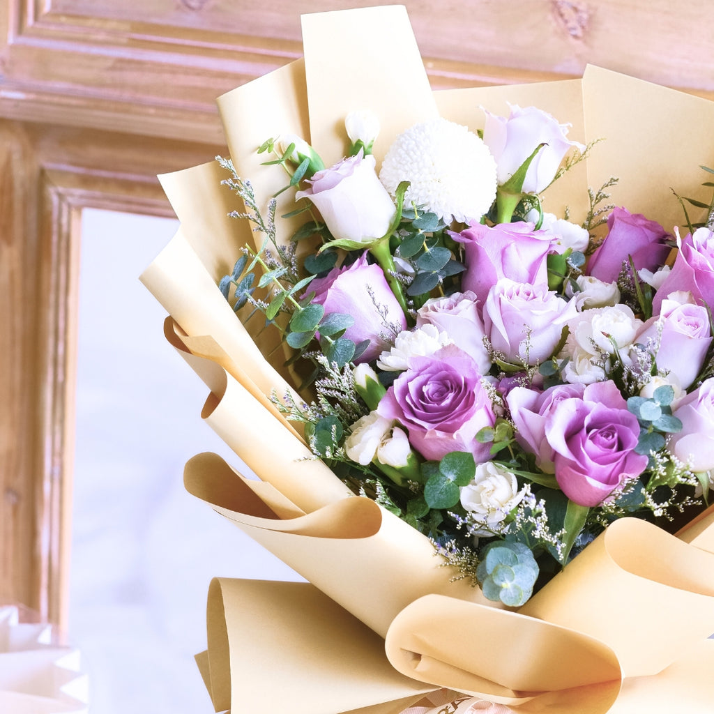Blush Purple Roses Hand Bouquet image 6