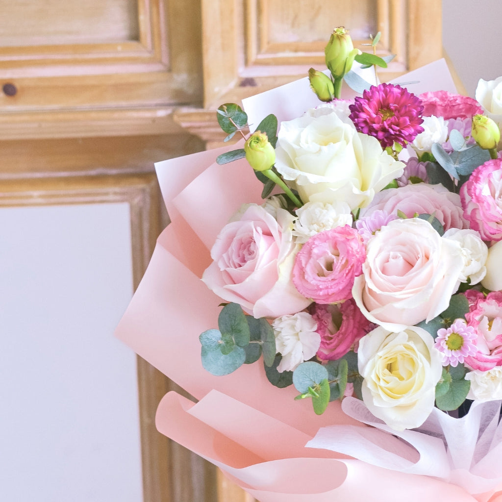 Rosy Embrace Pink Rose Hand Bouquet image 7