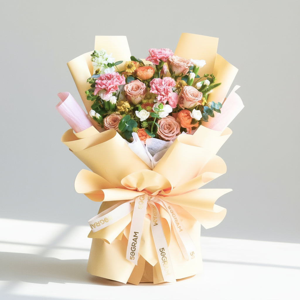 Caramel Cloud Cappuccino Roses Hand Bouquet image 0