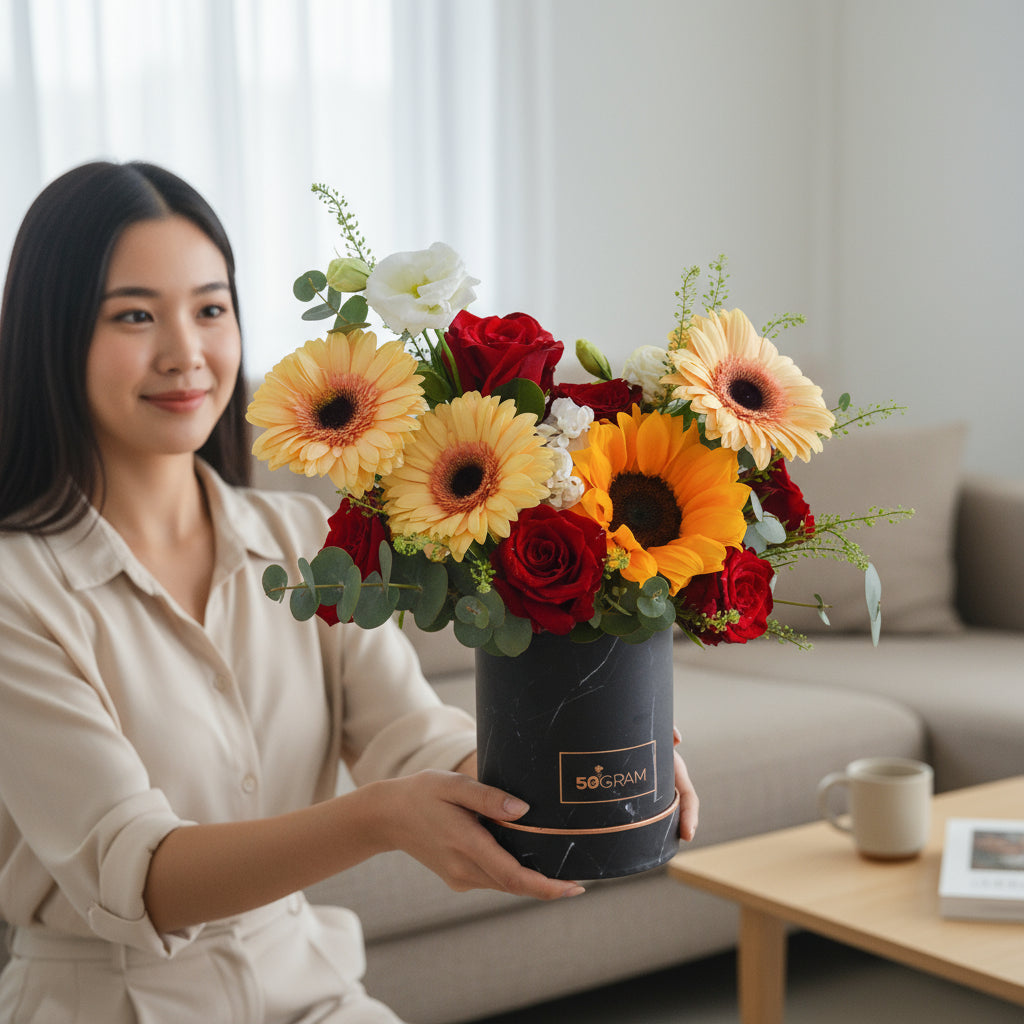 Karima Champagne Gerberas | Flower Box image 2