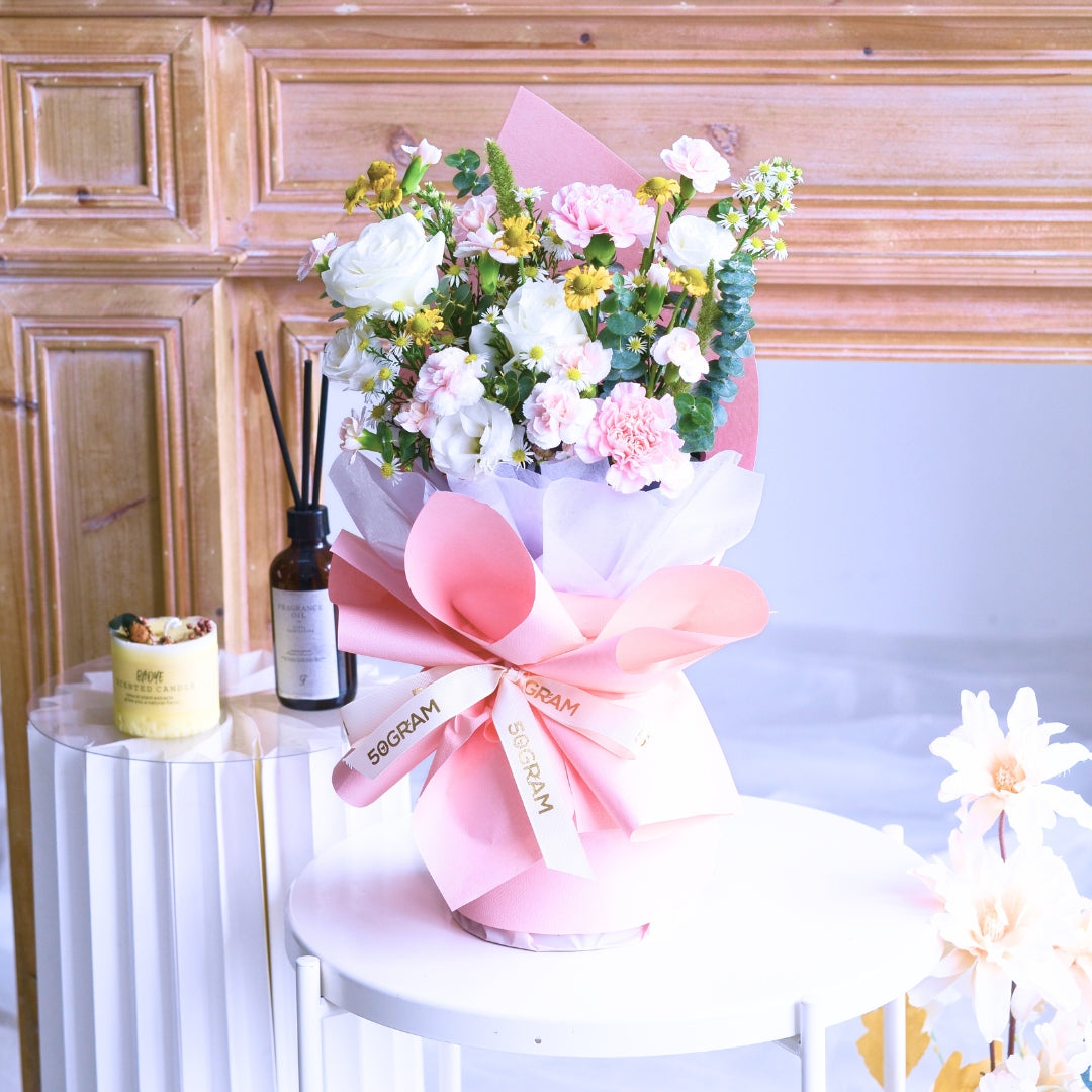 Spring Gleam White Roses Hand Bouquet image 3