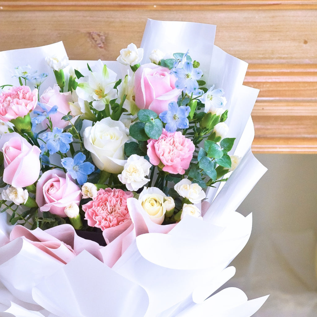 Cotton Kiss Pink Roses Hand Bouquet image 7