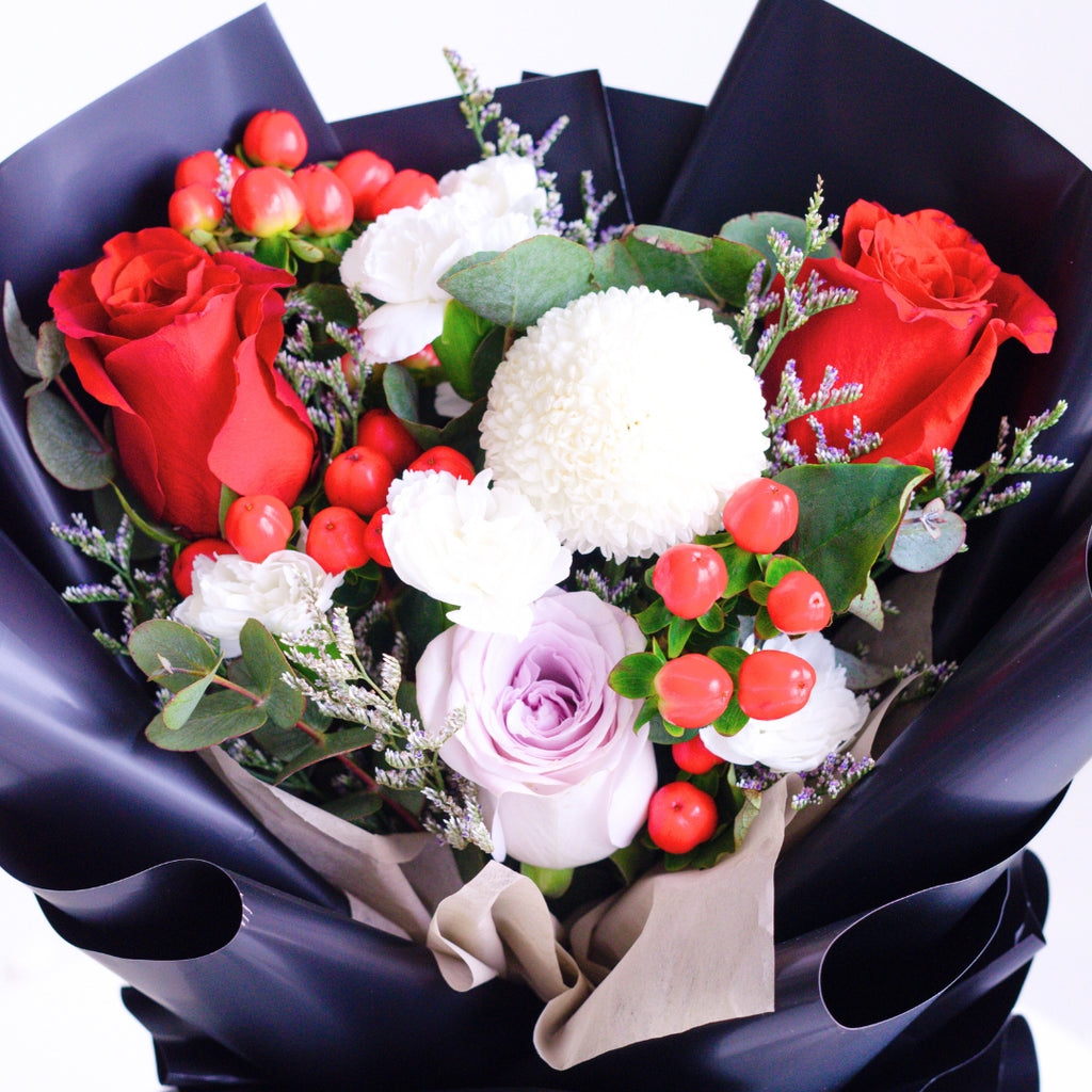 Moonlit Love Red Roses Hand Bouquet image 7