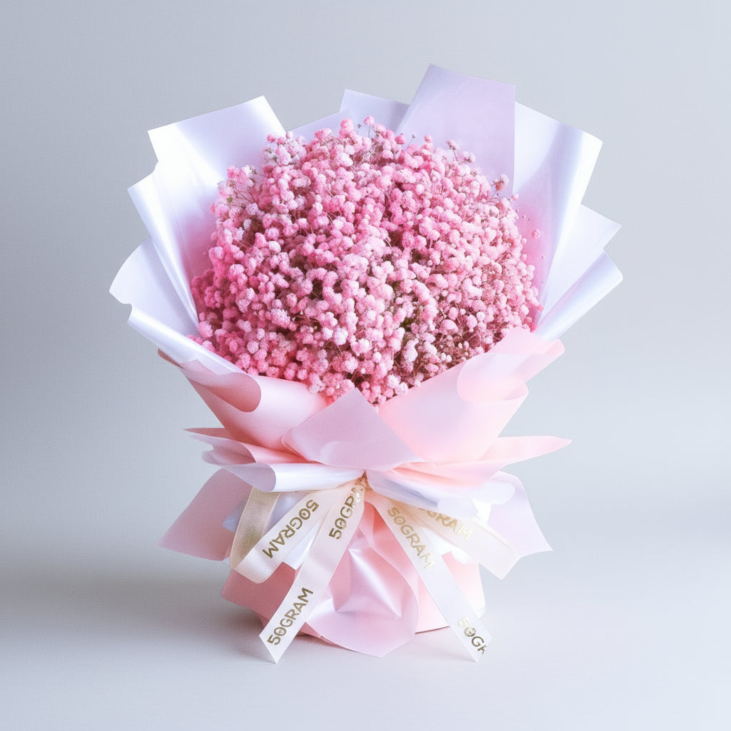 Baby Pink Baby Breath Hand Bouquet image 0