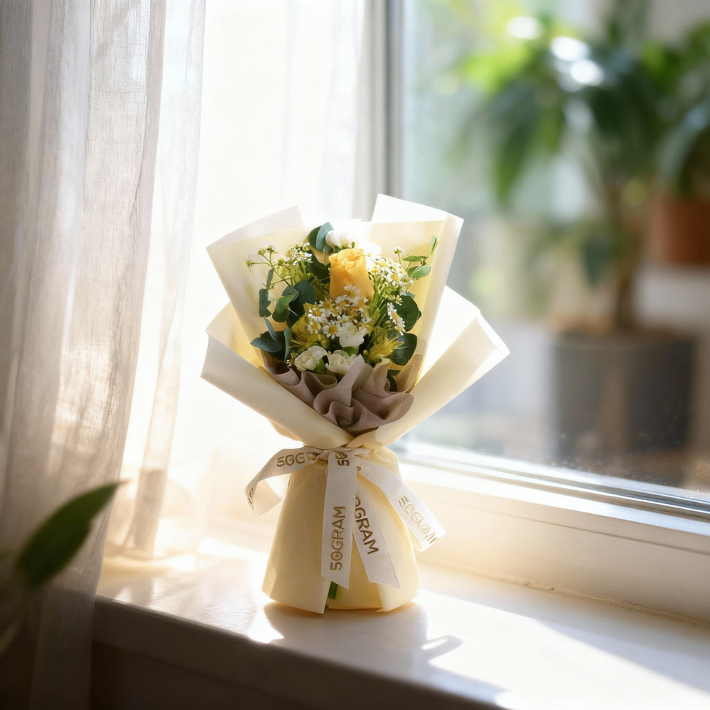 Honey Hug Yellow Rose Hand Bouquet image 2
