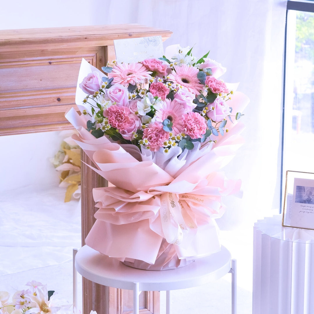 Forever Thankful Pink Daisy Hand Bouquet image 4
