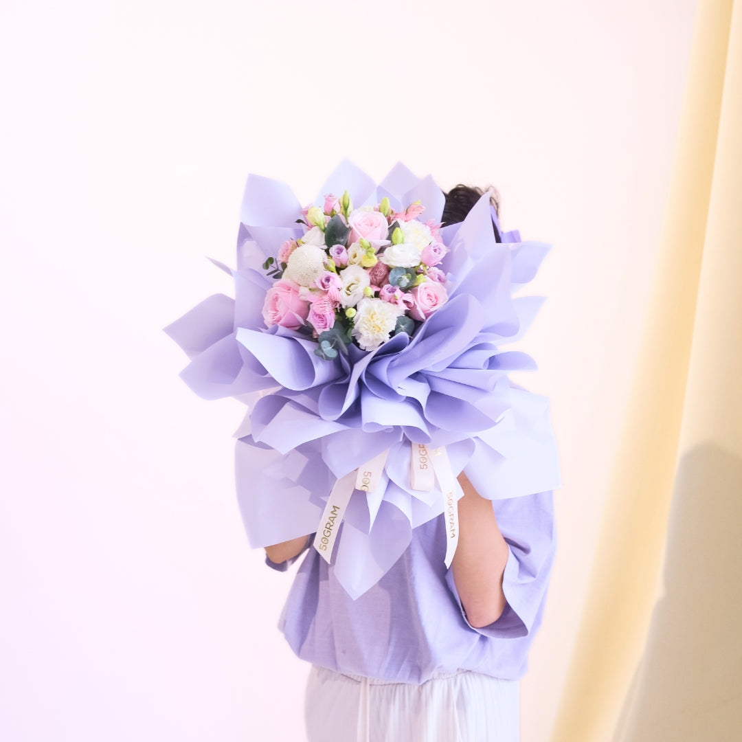 Purple Whirl Round Shape Hand Bouquet image 2
