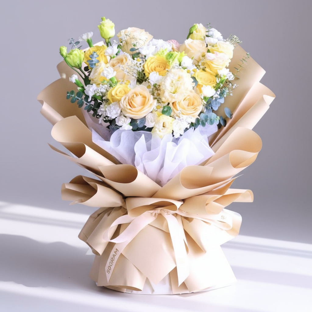 Yellow Serenade Yellow Rose Hand Bouquet image 0
