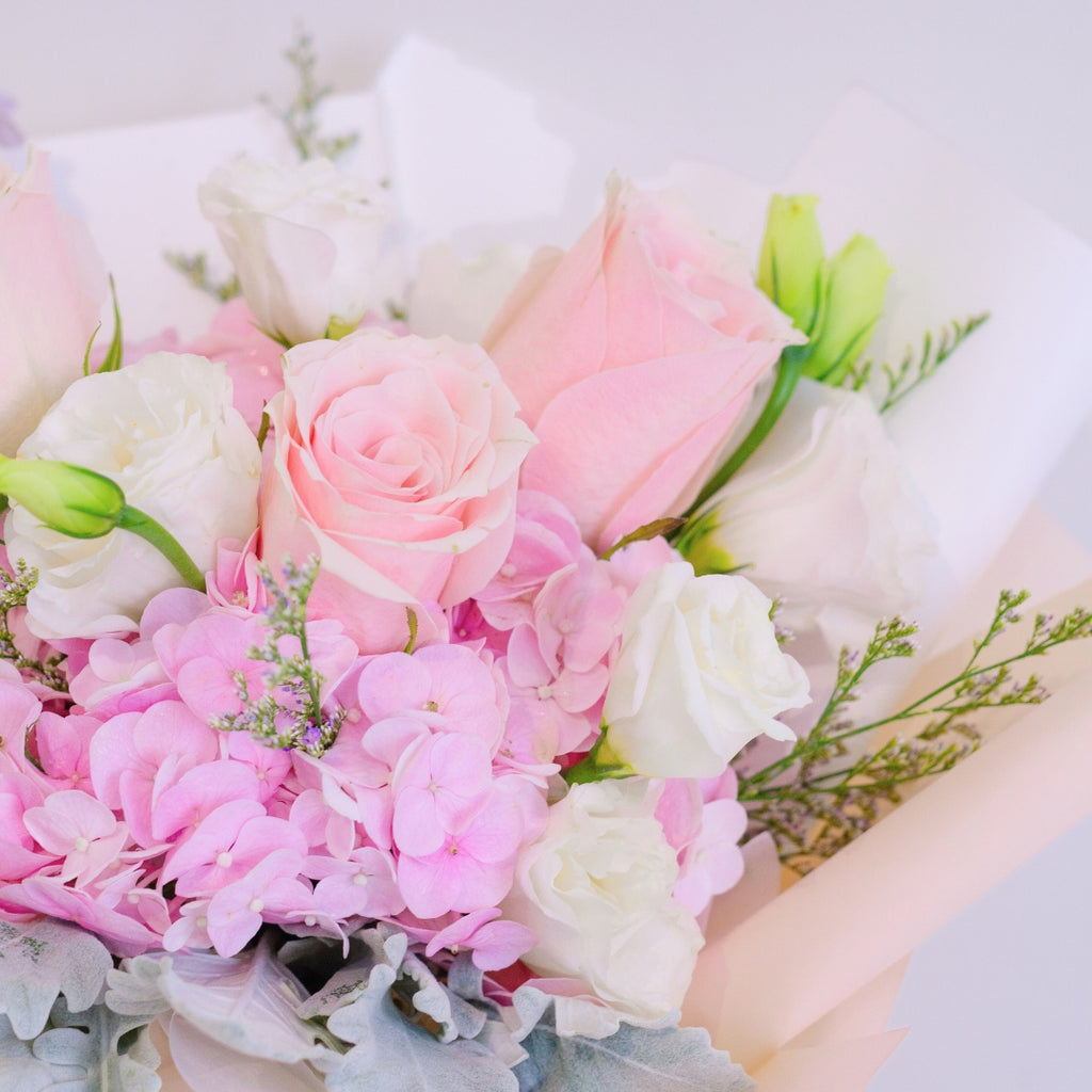 Blush Kiss Pink Hydrangea Hand Bouquet image 6