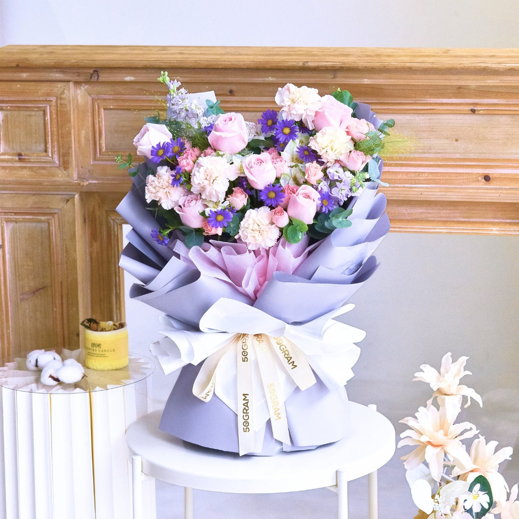 Duska Bloom Pink Roses Hand Bouquet image 6