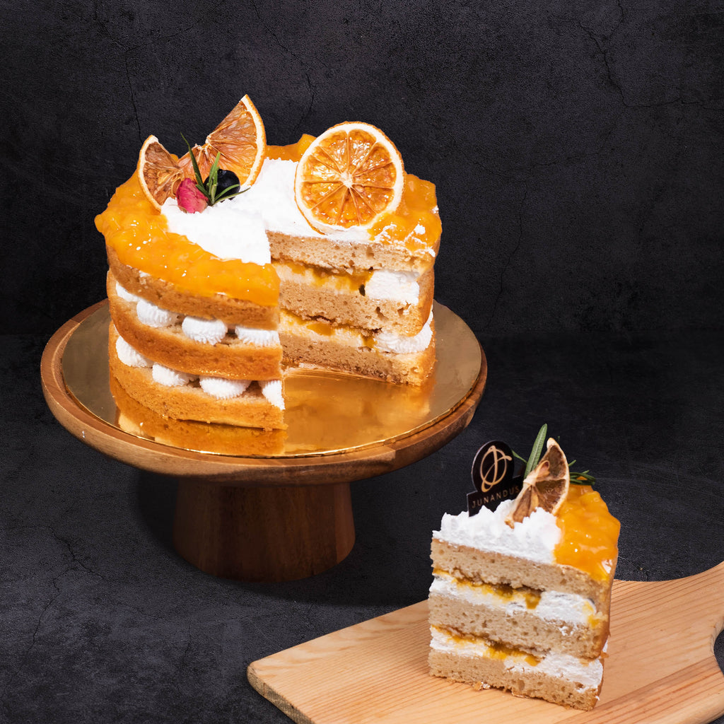 Mango Passion Vegetarian Naked Cake - 6 inch (serve 10-20pax) image 0