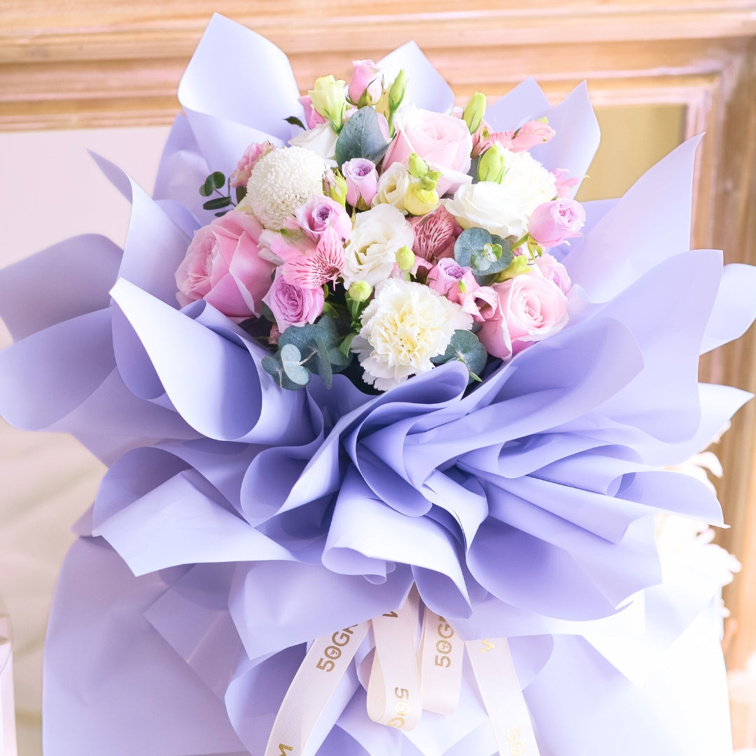 Purple Whirl Round Shape Hand Bouquet image 7