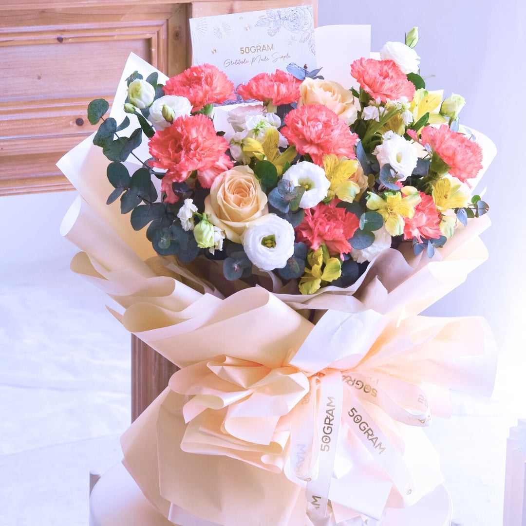 Tender Grateful Orange Carnation Hand Bouquet image 6