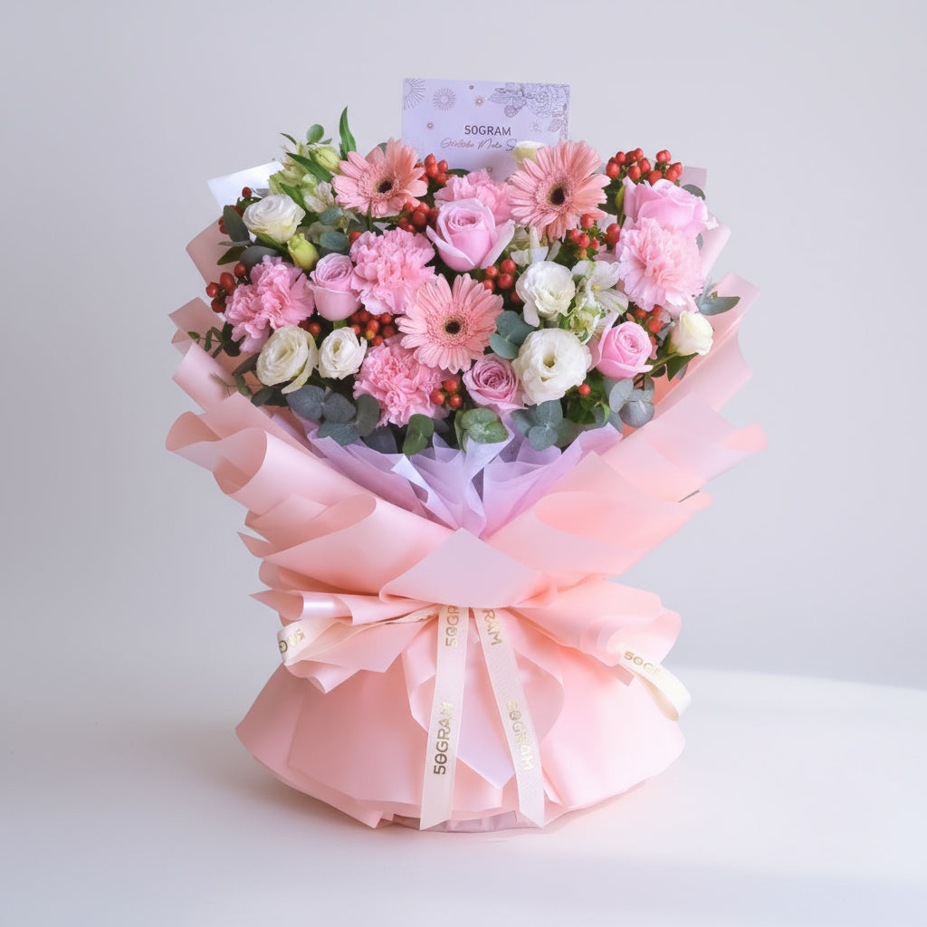 Gentle Grace Pink Daisy Hand Bouquet image 0