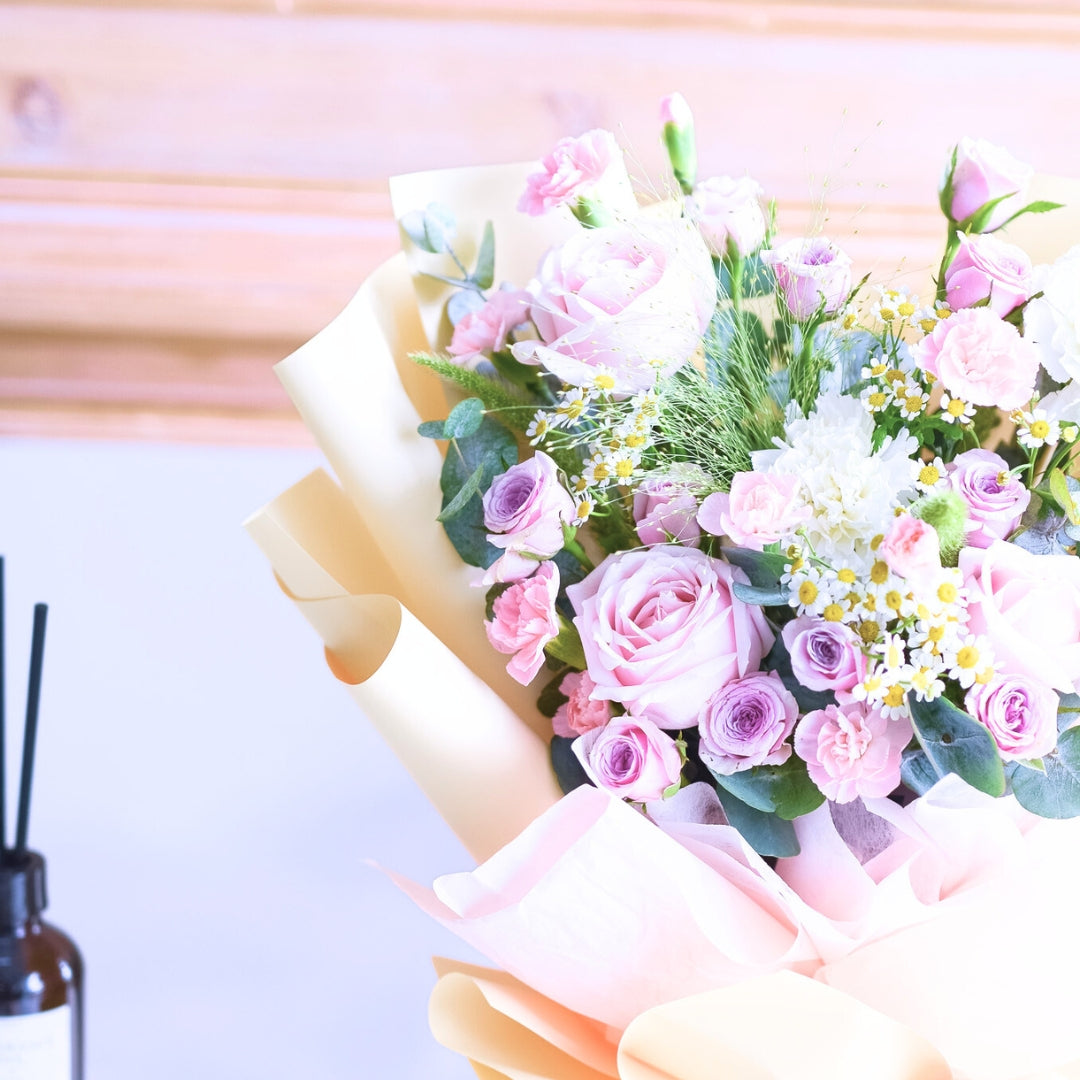 Velvet Nude Pink Roses Hand Bouquet image 12