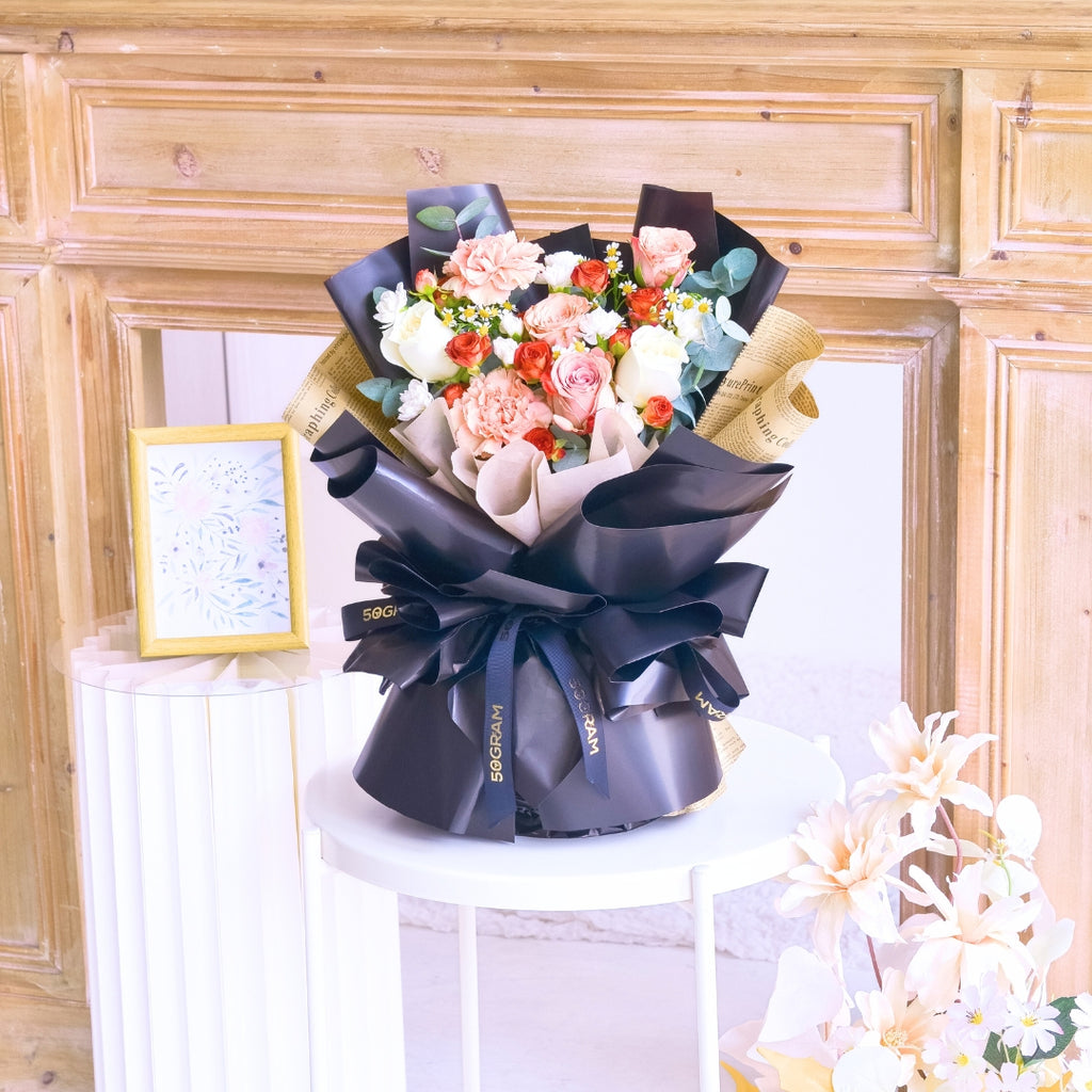 Russet Blooms Cappuccino Roses Hand Bouquet image 9