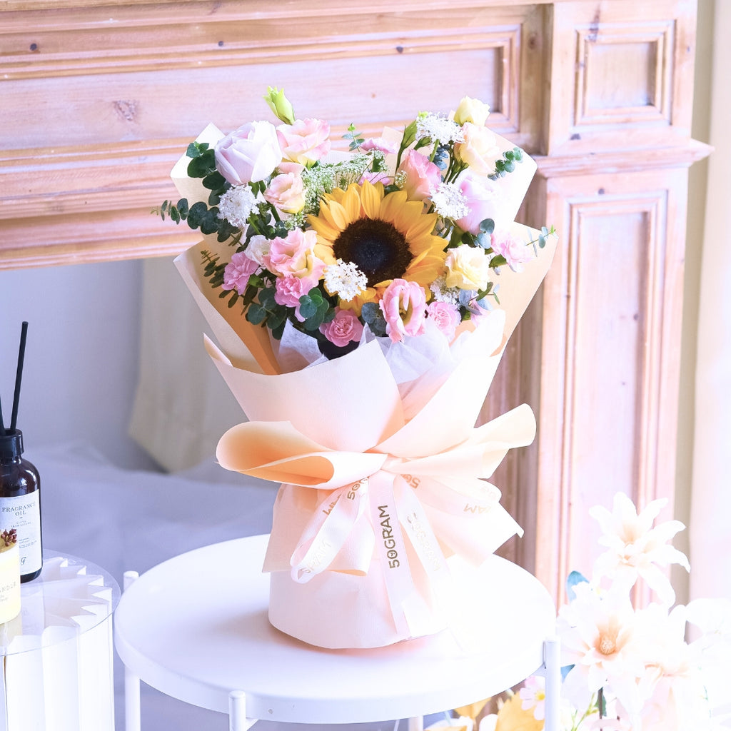 Morning Blush Sunflower Hand Bouquet image 4