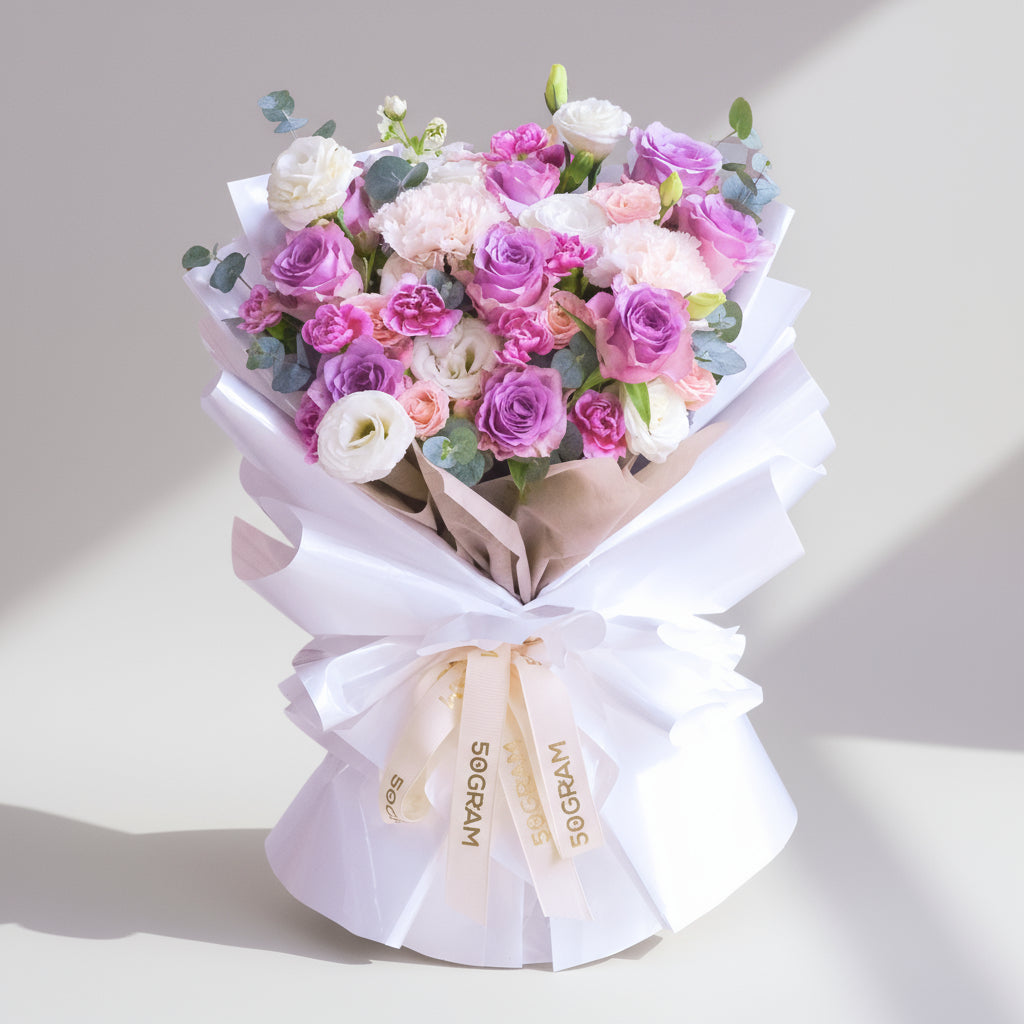 Violet Grace Purple Rose Hand Bouquet image 0