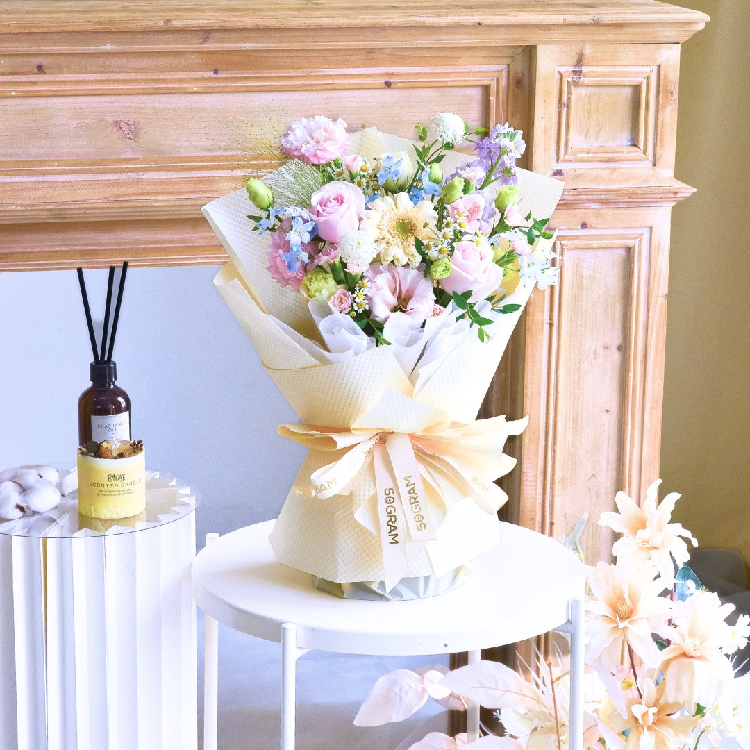 Pastel Poise Pink Roses Hand Bouquet image 3