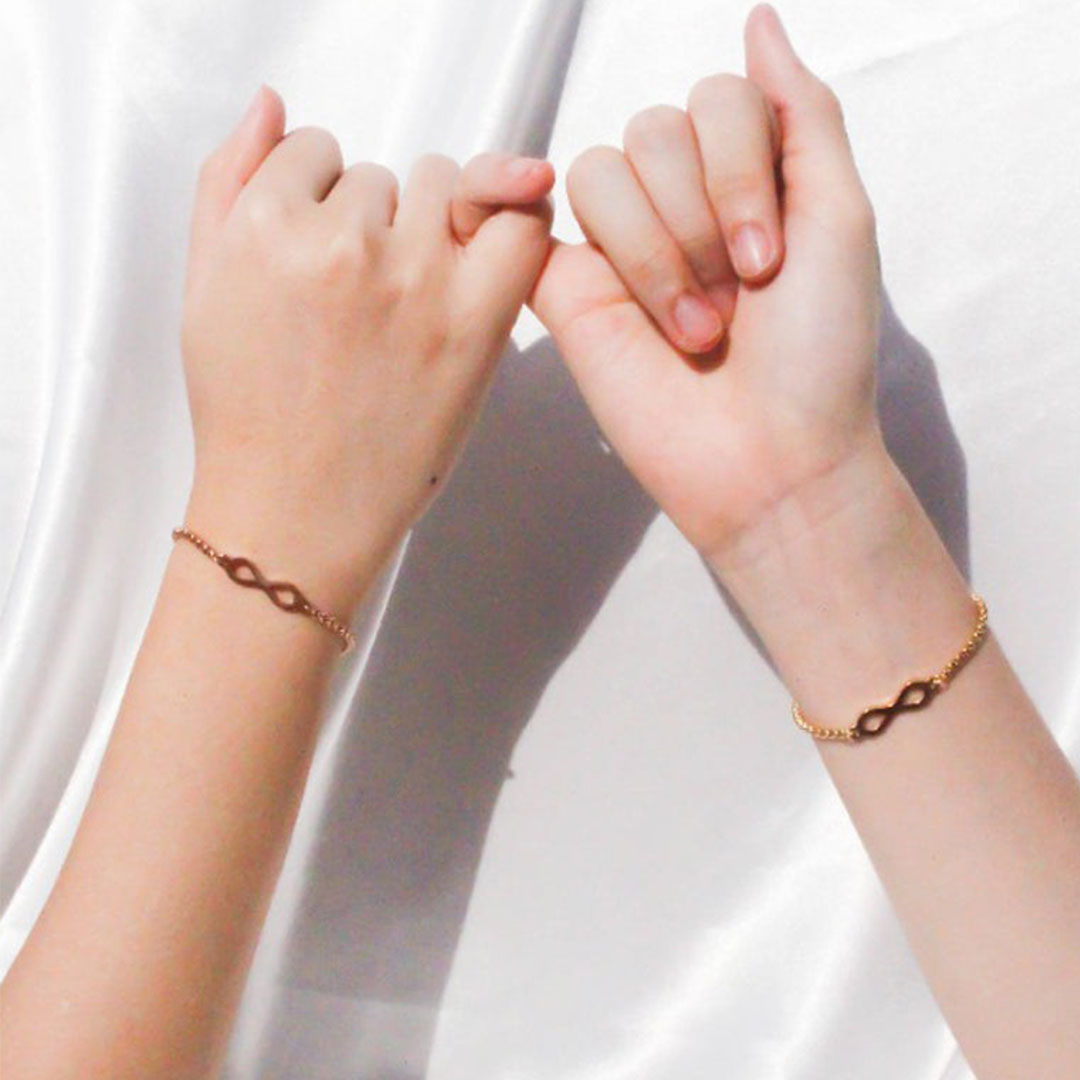 Infinity Endless Love Adjustable Bracelet in Rose Gold image 1
