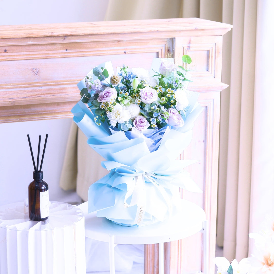 Soft Wisteria Raindance Roses Hand Bouquet image 9