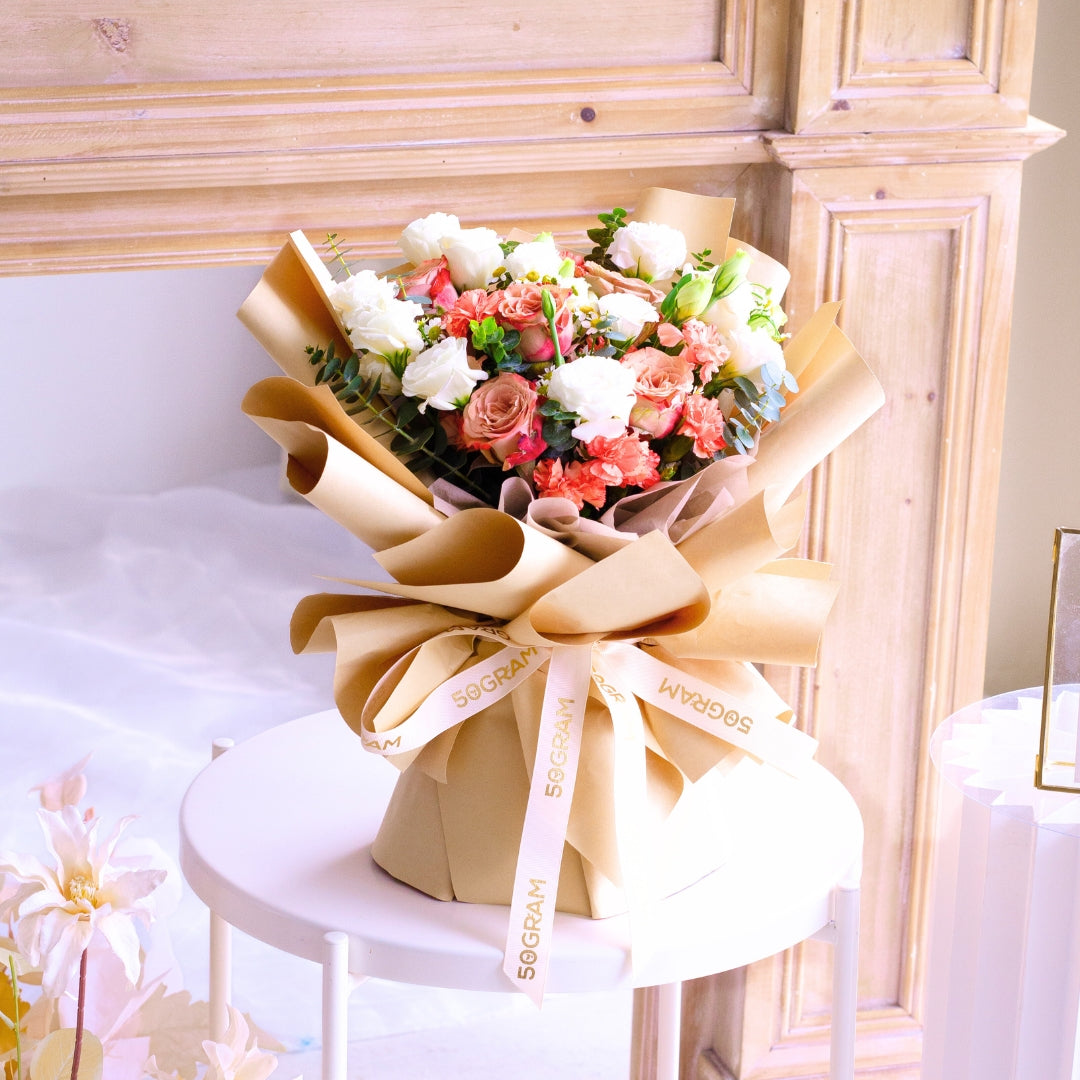 Sunrise Charm Cappuccino Rose Hand Bouquet image 13