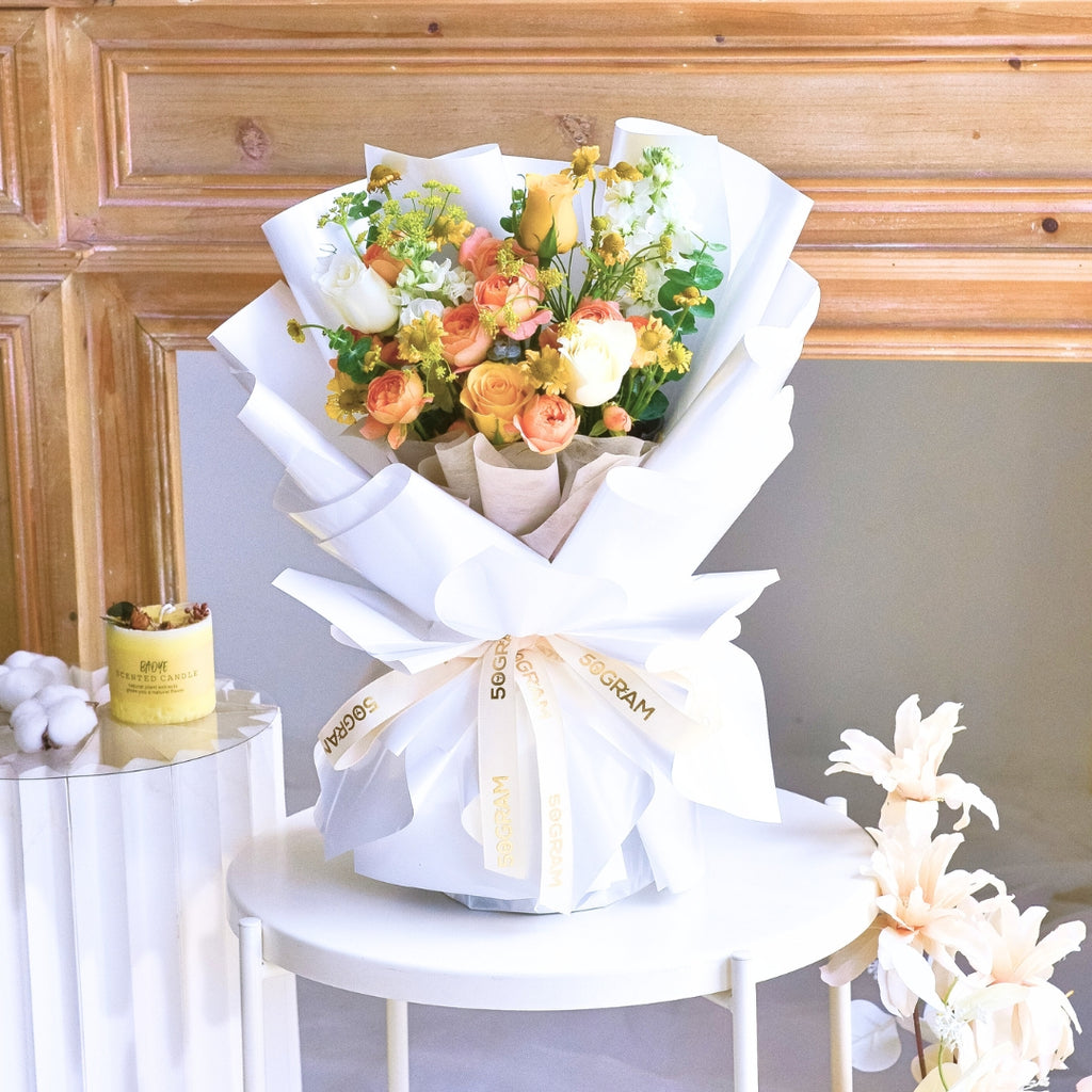Bright Hue Yellow Roses Hand Bouquet image 5