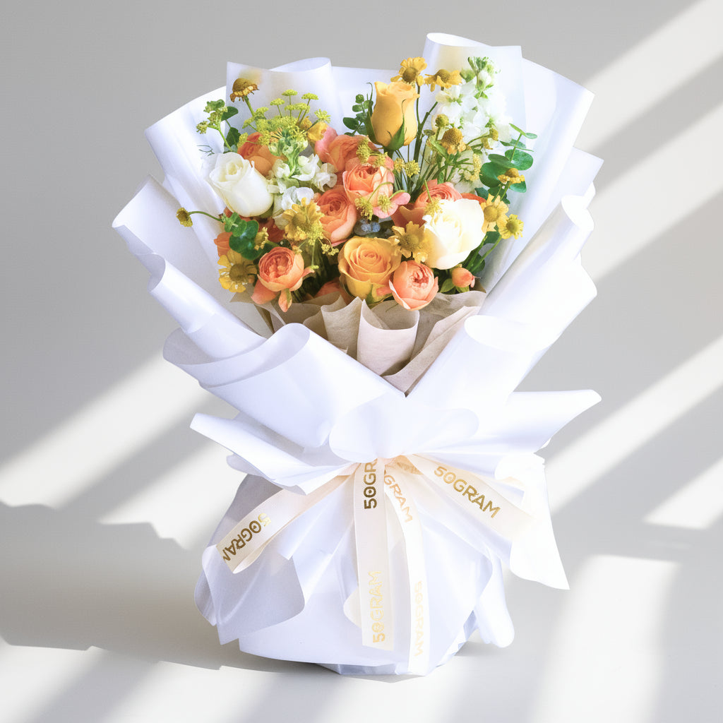 Bright Hue Yellow Roses Hand Bouquet image 0