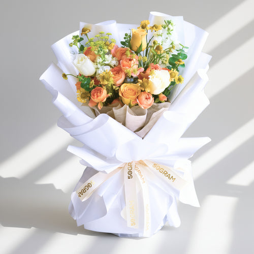 Bright Hue Yellow Roses Hand Bouquet image 0