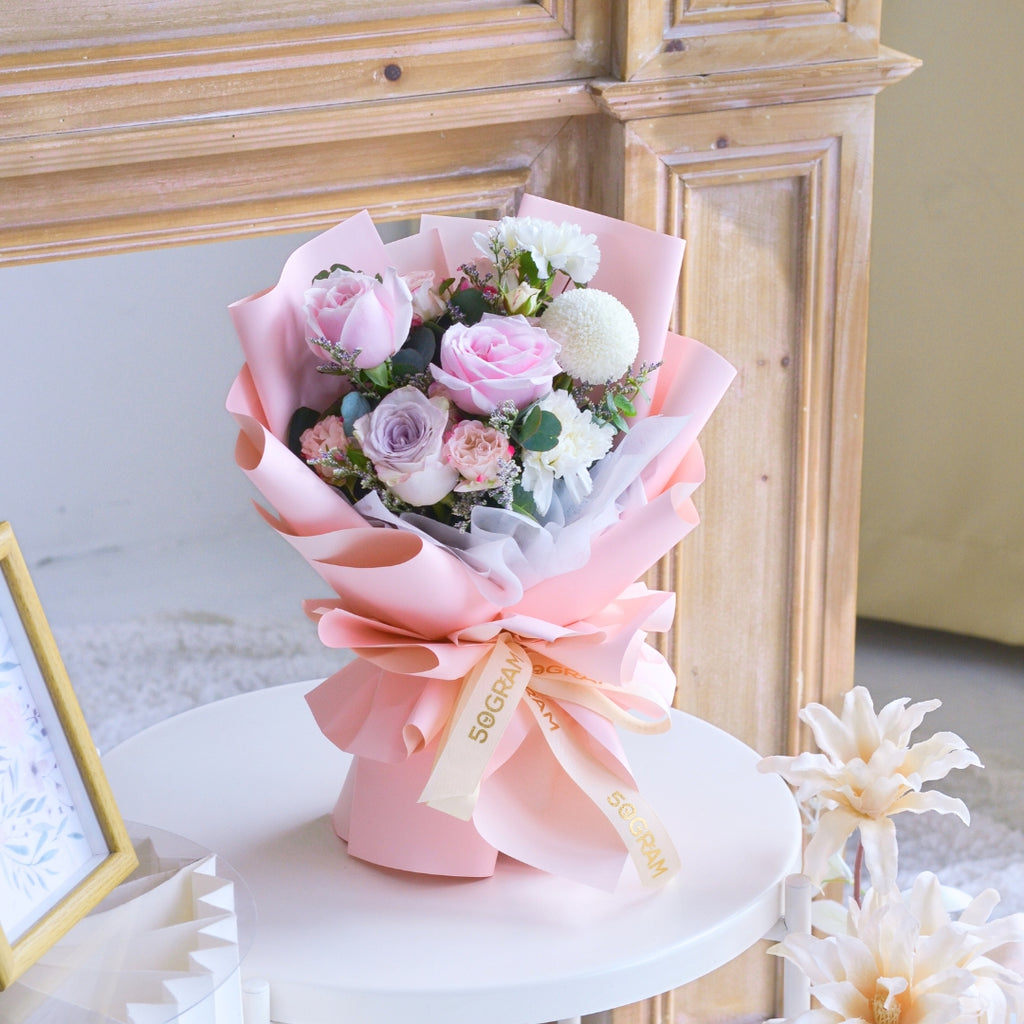 Starry Love Pink Roses Hand Bouquet image 5