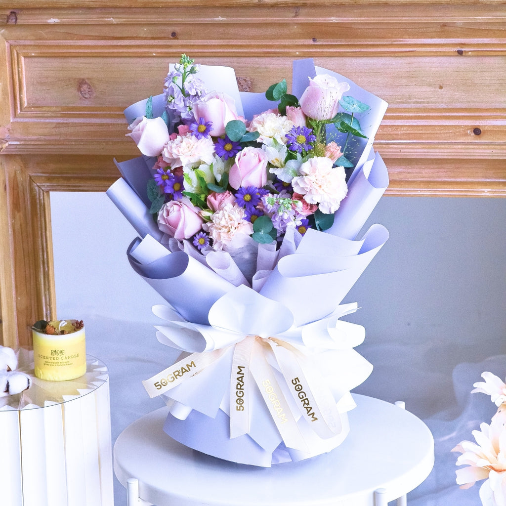 Duska Bloom Pink Roses Hand Bouquet image 11