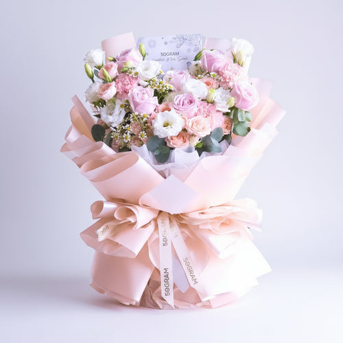 Amore Blossom Pink Rose Hand Bouquet image 0