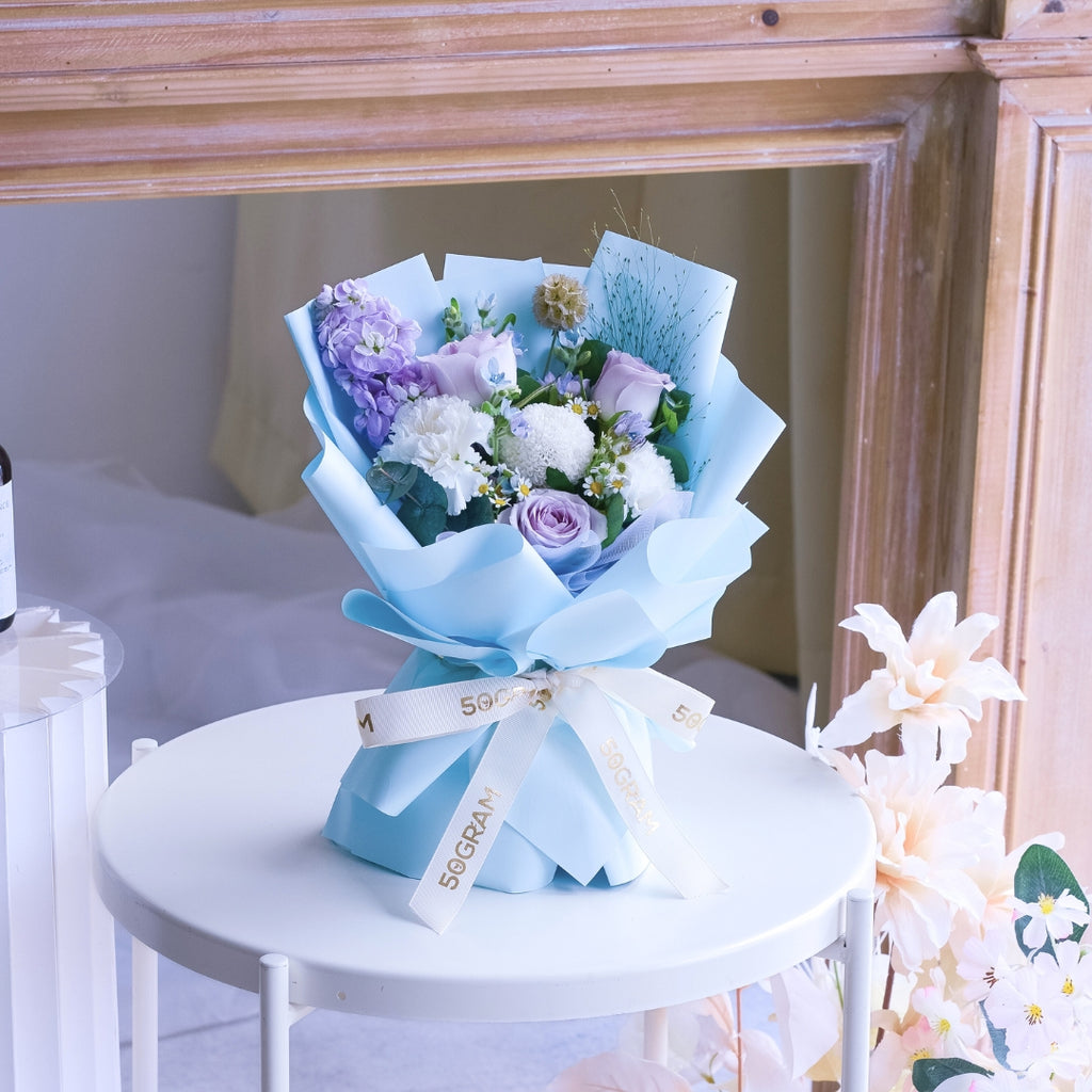 Soft Wisteria Raindance Roses Hand Bouquet image 6