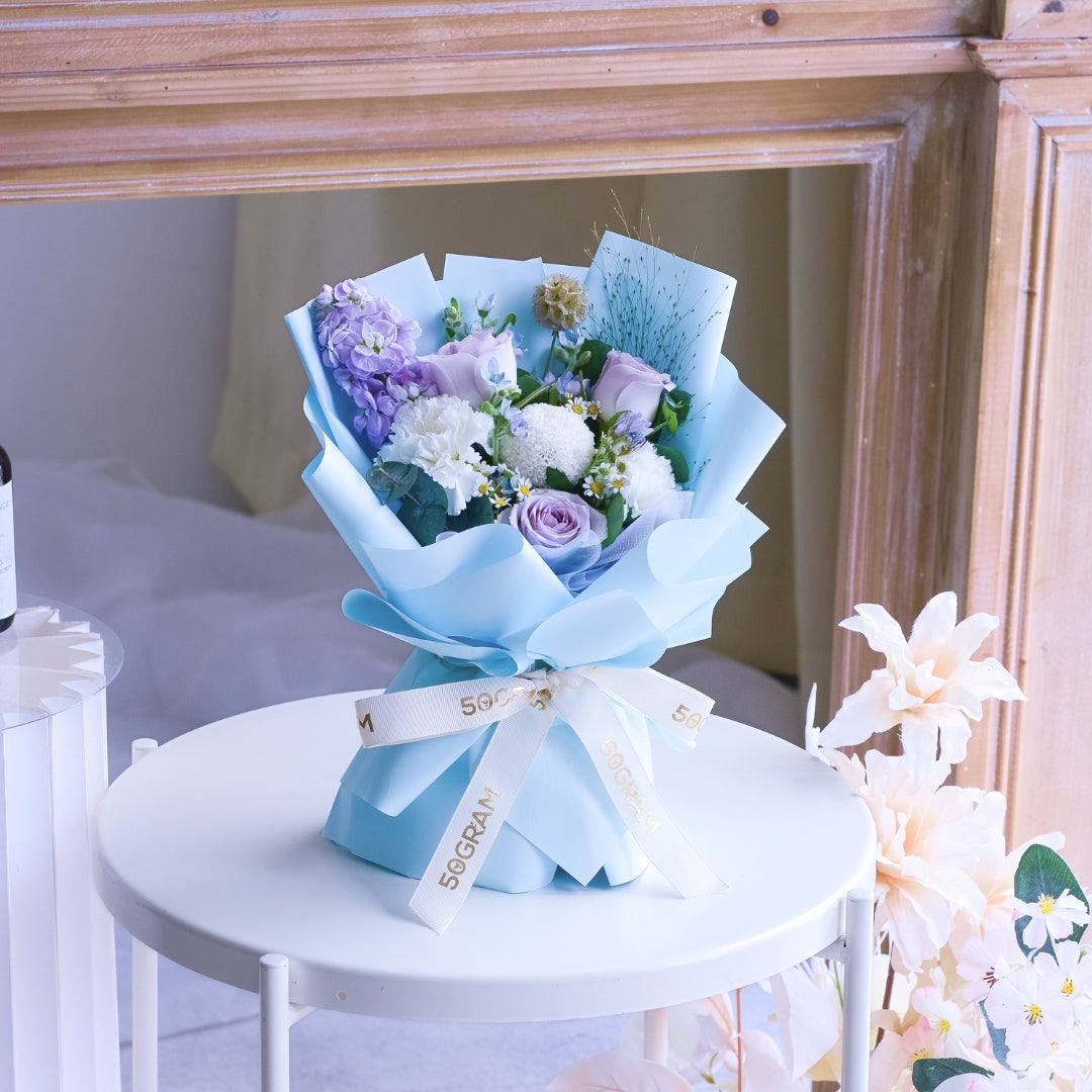 Soft Wisteria Raindance Roses Hand Bouquet image 6