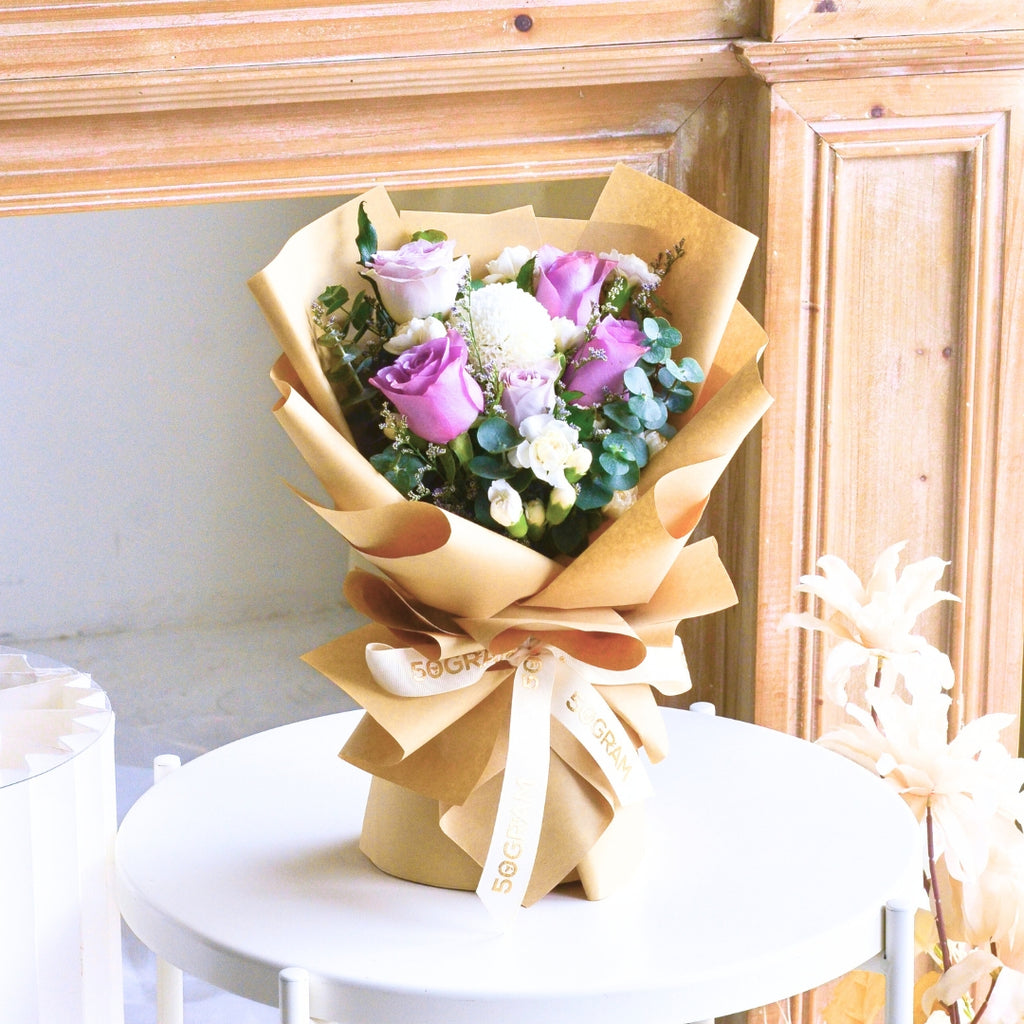 Blush Purple Roses Hand Bouquet image 12