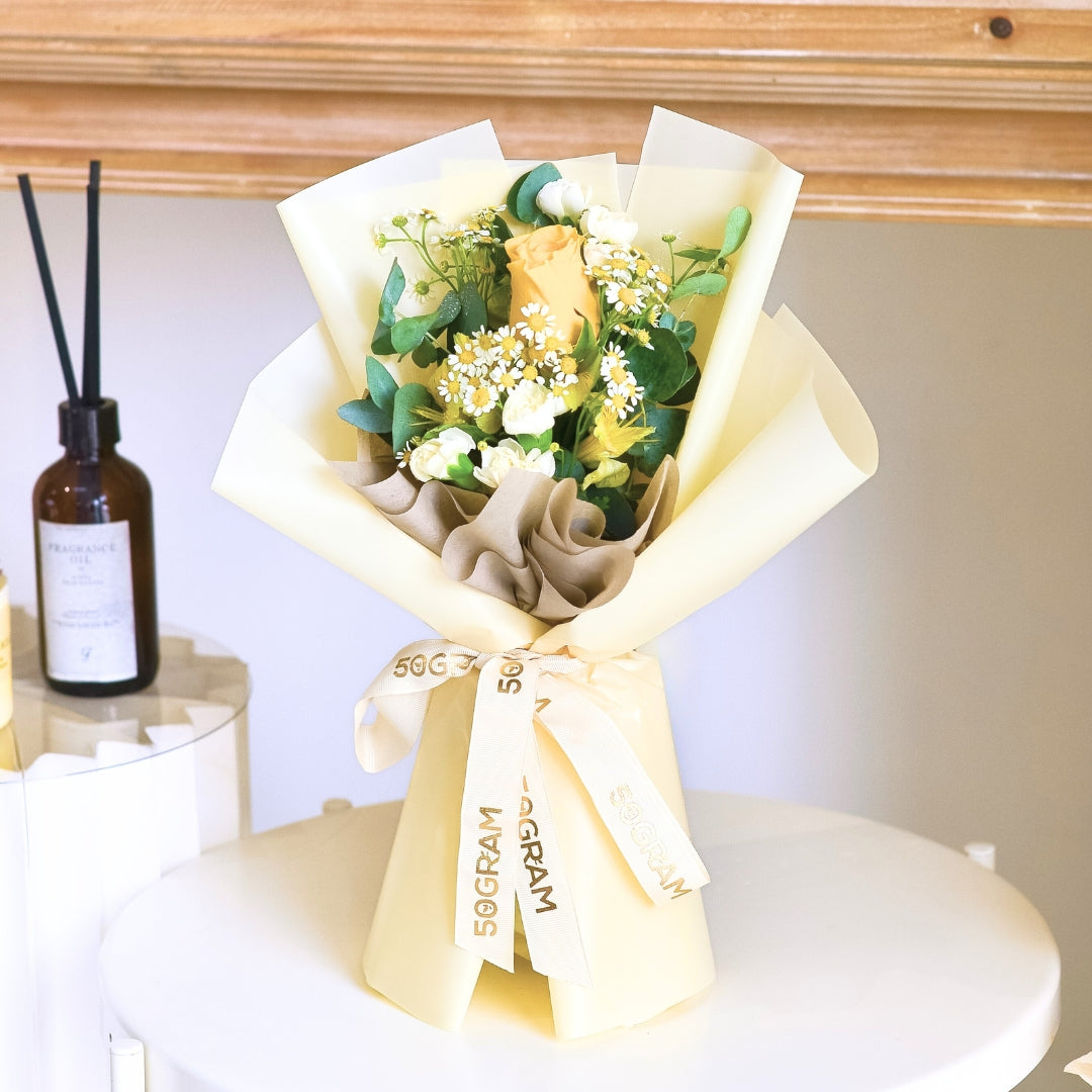 Honey Hug Yellow Rose Hand Bouquet image 5