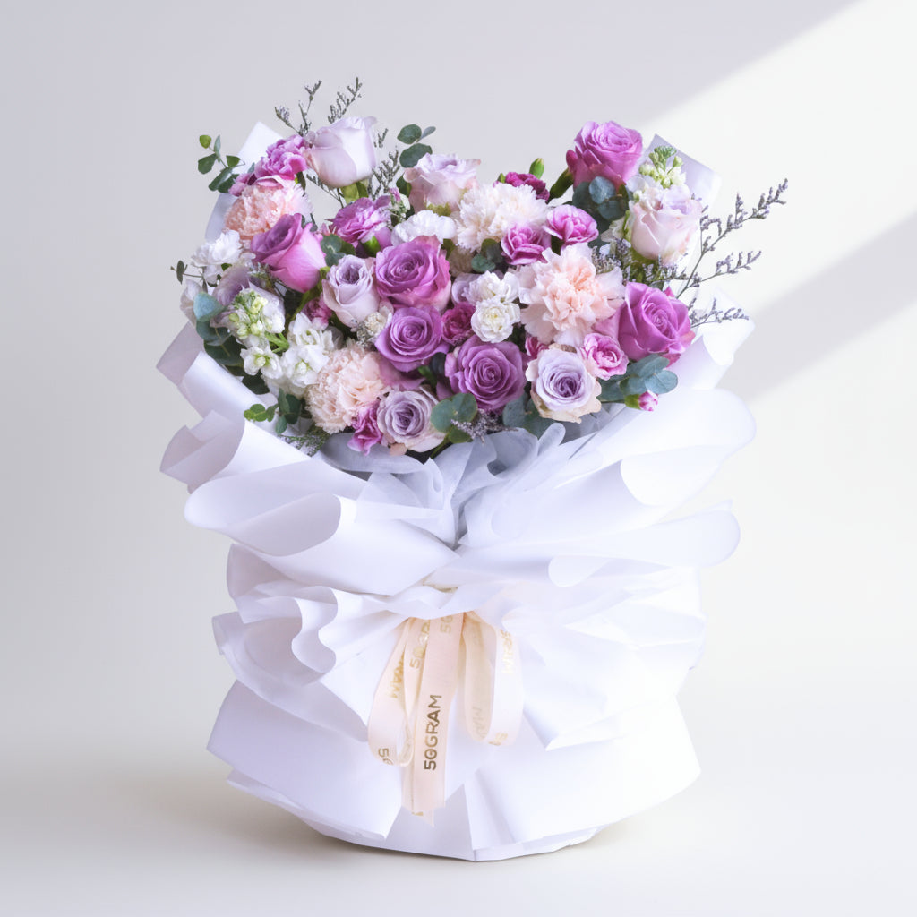 Amethyst Dream Purple Roses Hand Bouquet image 0