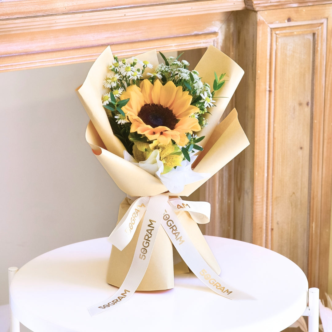 Cream Blush Sunflower Hand Bouquet image 4