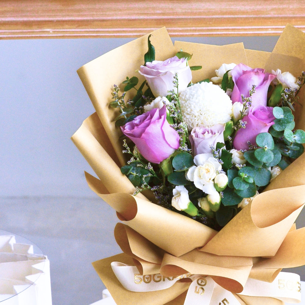 Blush Purple Roses Hand Bouquet image 13