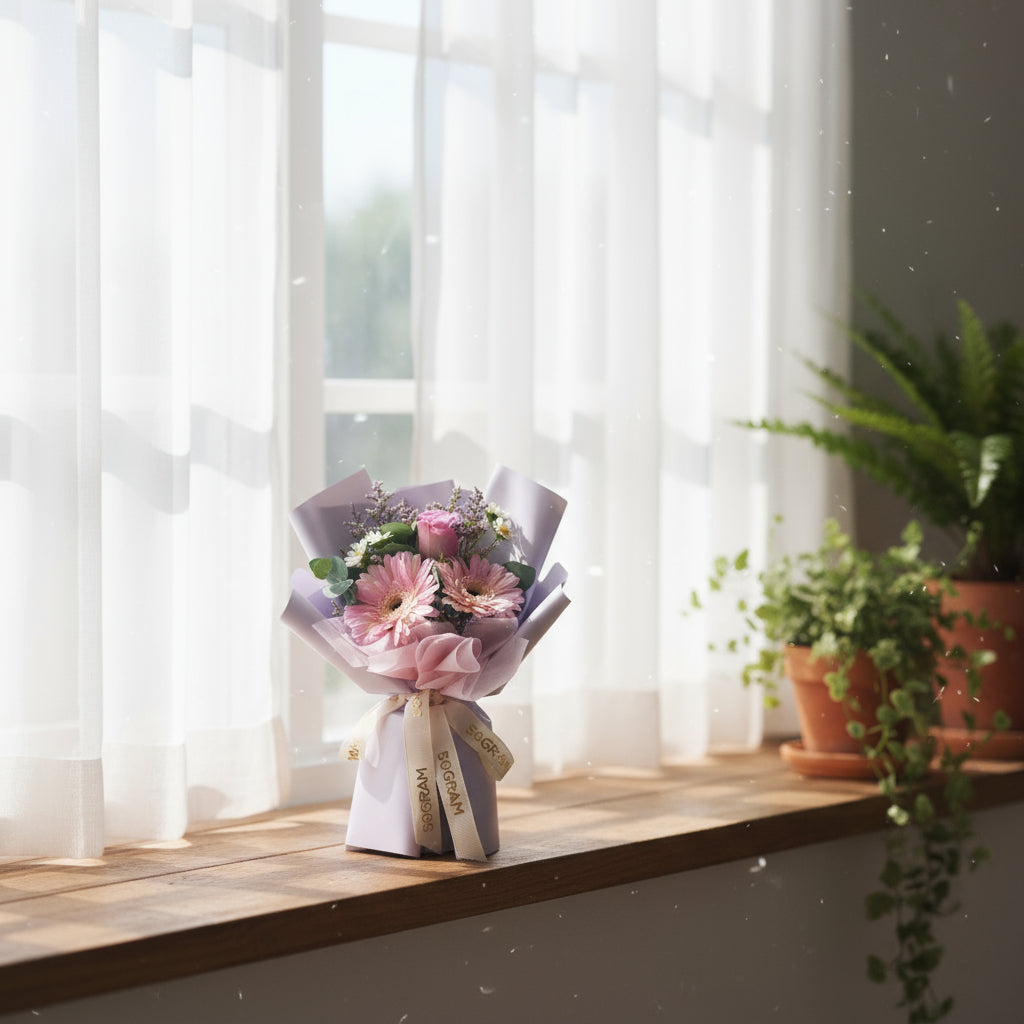 Fresh Flick Purple Rose Hand Bouquet image 2