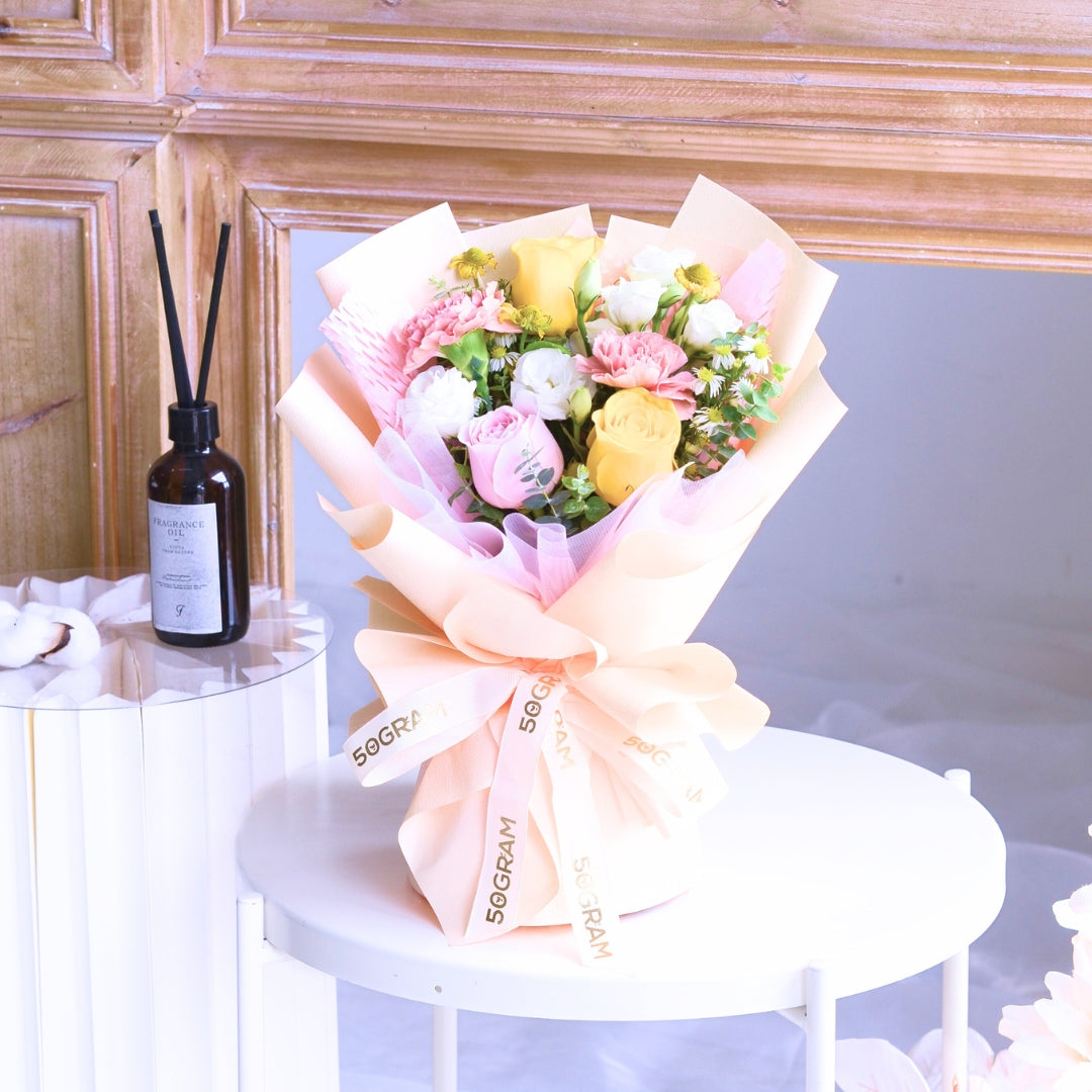 Buttercup Whimsy Yellow Roses Hand Bouquet image 6