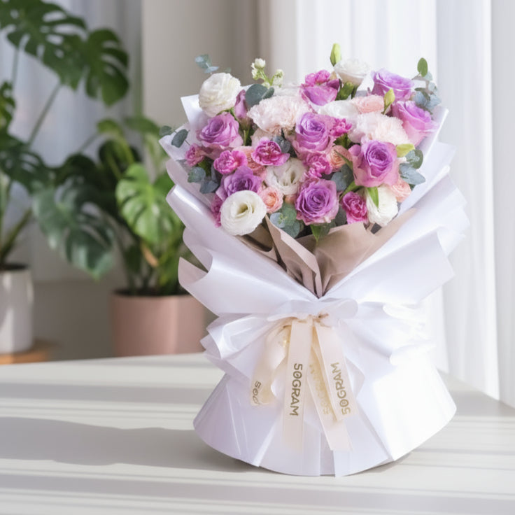 Violet Grace Purple Rose Hand Bouquet image 2