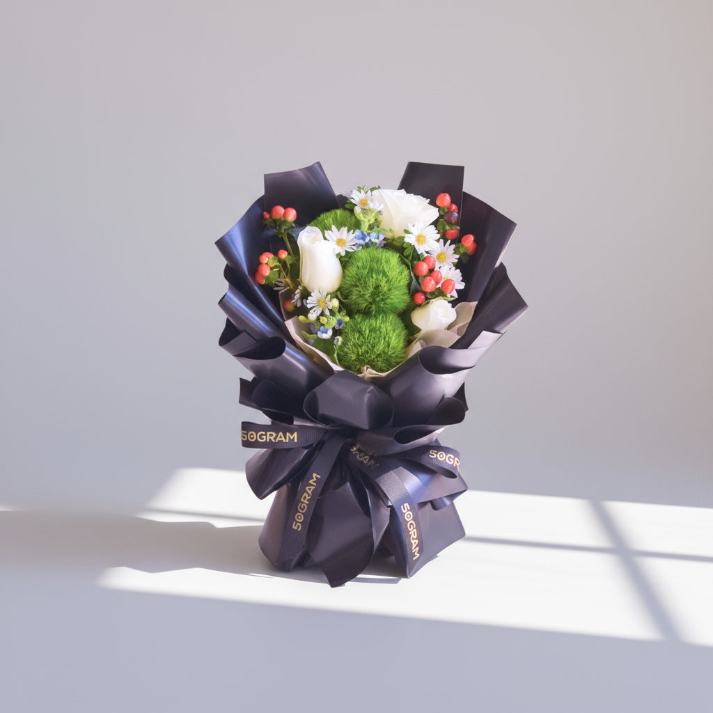 Verdant Elegance Hand Bouquet - Regular image 0