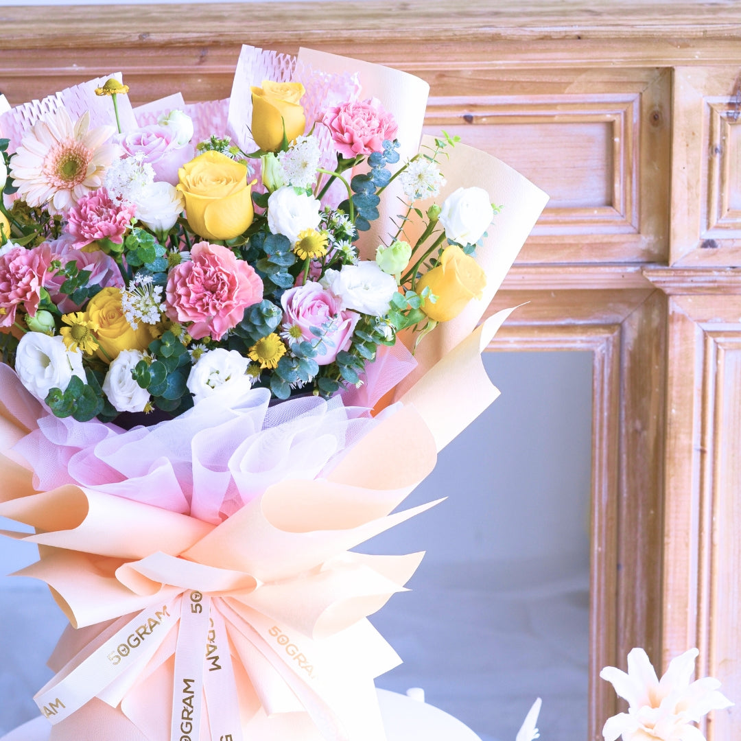 Buttercup Whimsy Yellow Roses Hand Bouquet image 15