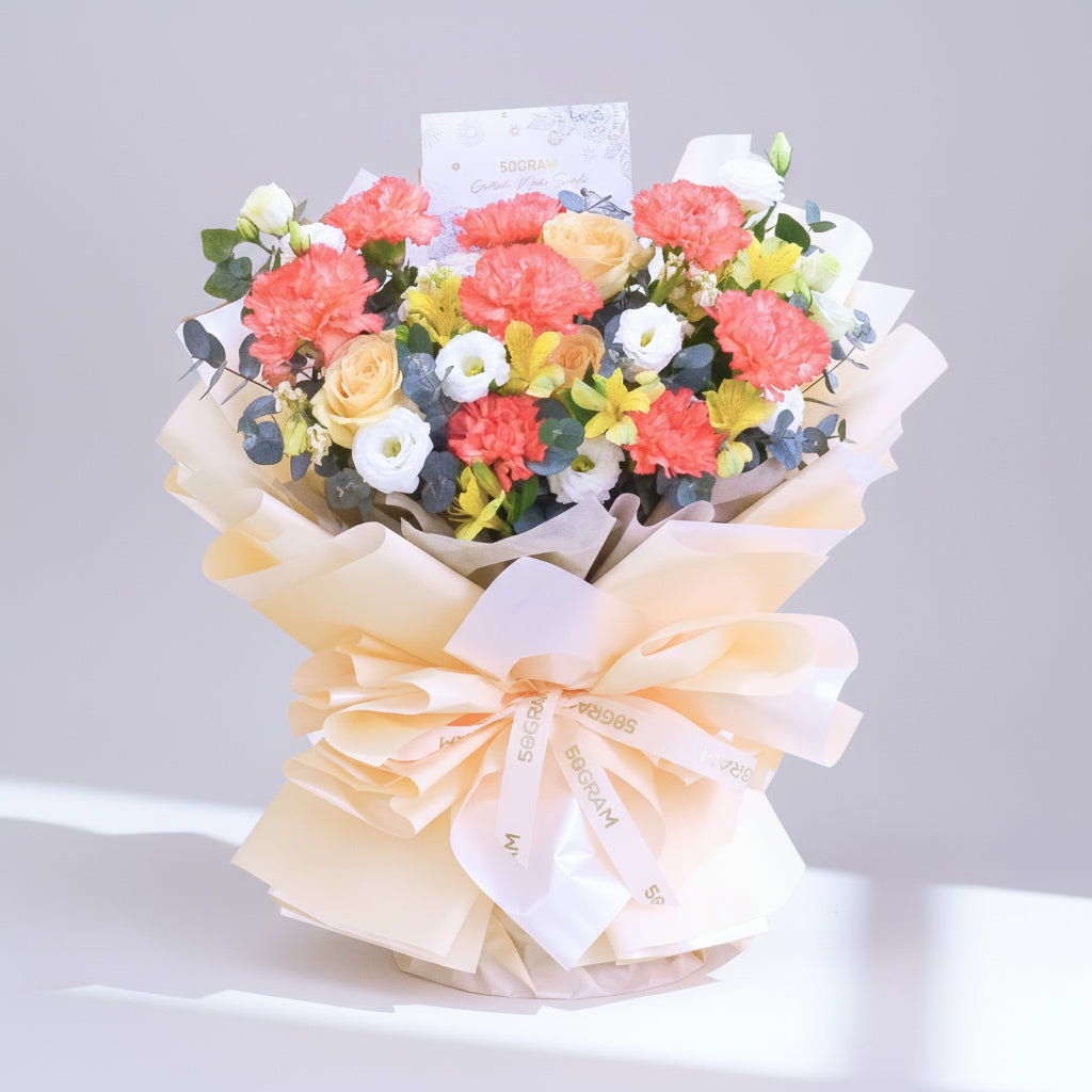 Tender Grateful Orange Carnation Hand Bouquet image 0