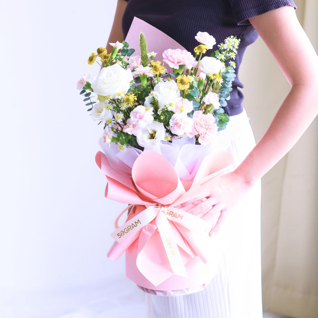 Spring Gleam White Roses Hand Bouquet image 7